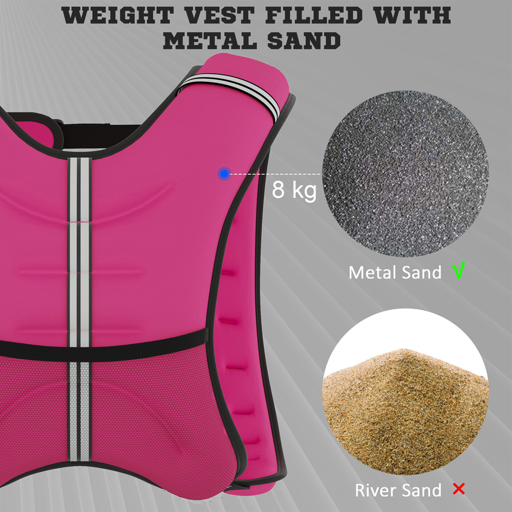 Soozier 8kg Adjustable Weighted Vest with Straps Pocket and Reflective Strips Image 5