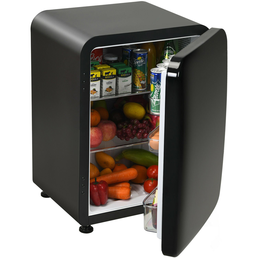 Costway Black 68L Compact Refrigerator with LED Light Image 1