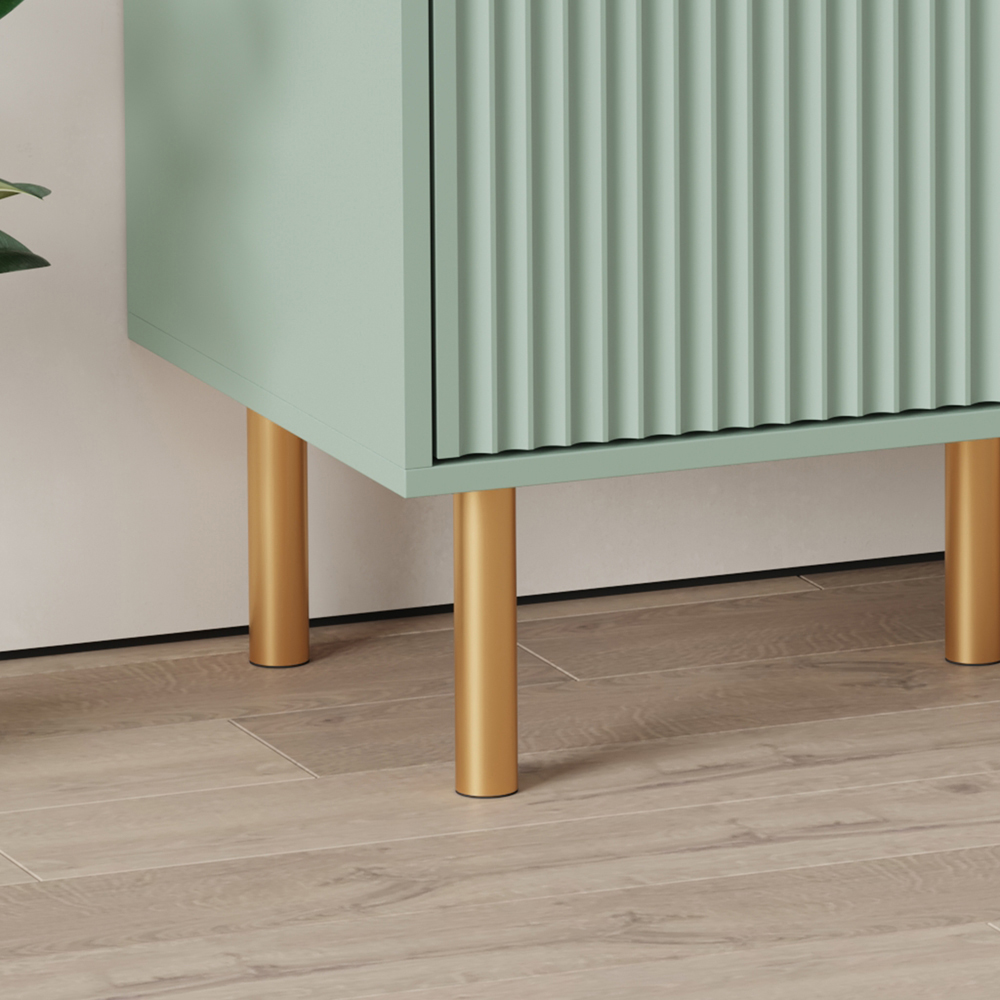 FurnitureHMD 2 Door 2 Drawer Green Wave Pattern Sideboard Image 9