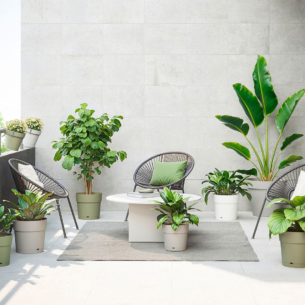 Artevasi Capri Light Grey Wide Plant Pot with Water Reserve 30cm Image 2