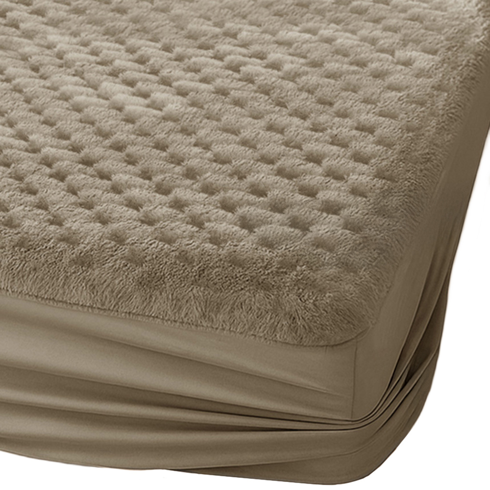 Velosso Single Beige Chunky Popcorn Fitted Sheet Image 1