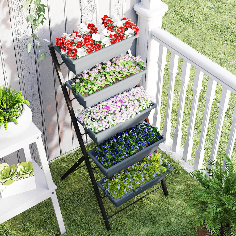 Outsunny 5-Tier Raised Garden Bed with 5 Removable Boxes Image 3