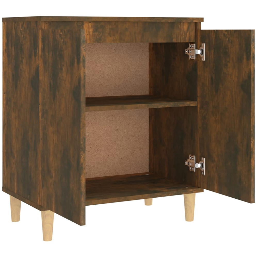 vidaXL 2 Door Smoked Oak Sideboard with Wooden Legs Image 5