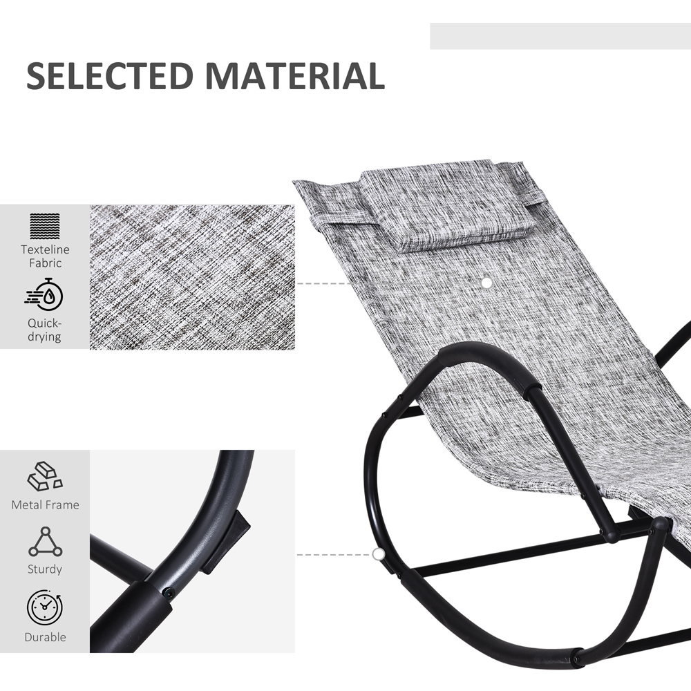 Outsunny Grey Zero Gravity Folding Rocking Recliner Chair Image 6