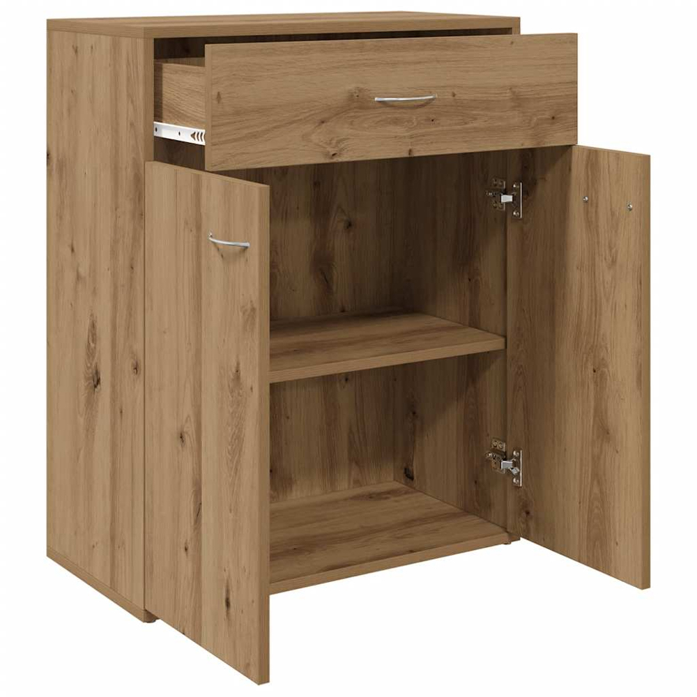 vidaXL 2 Door Single Drawer Artisan Oak Sideboard Image 4