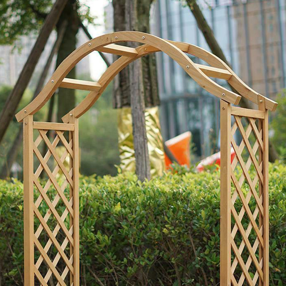 Gr8 Garden 1.1 x 2.2m Wooden Arch Pergola with Trellis Image 3