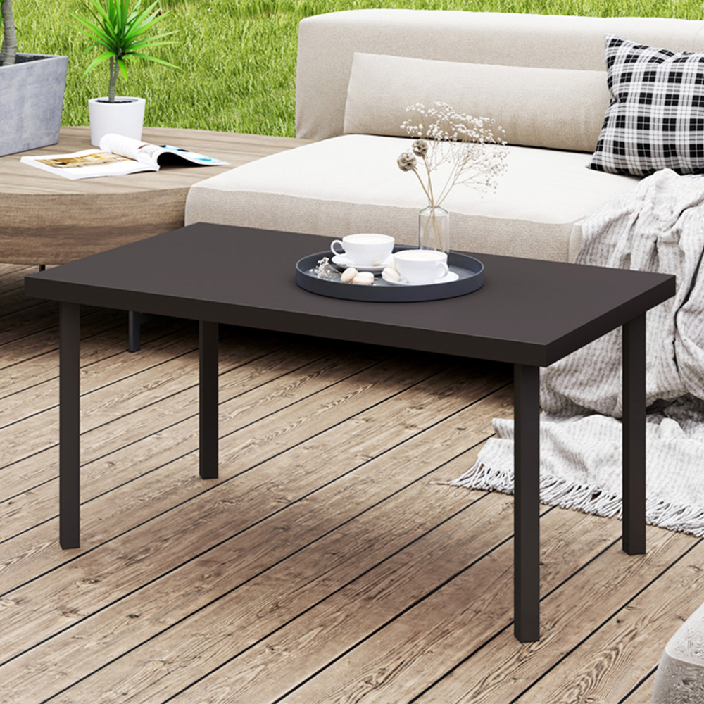Outsunny Brown Woodgrain Garden Coffee Table Image 1