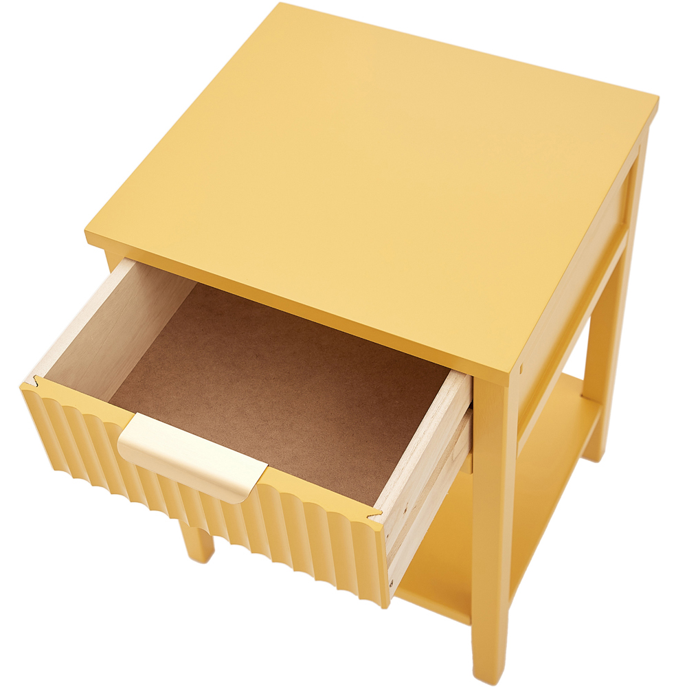 Monti Single Drawer Mustard Bedside Table Image 6
