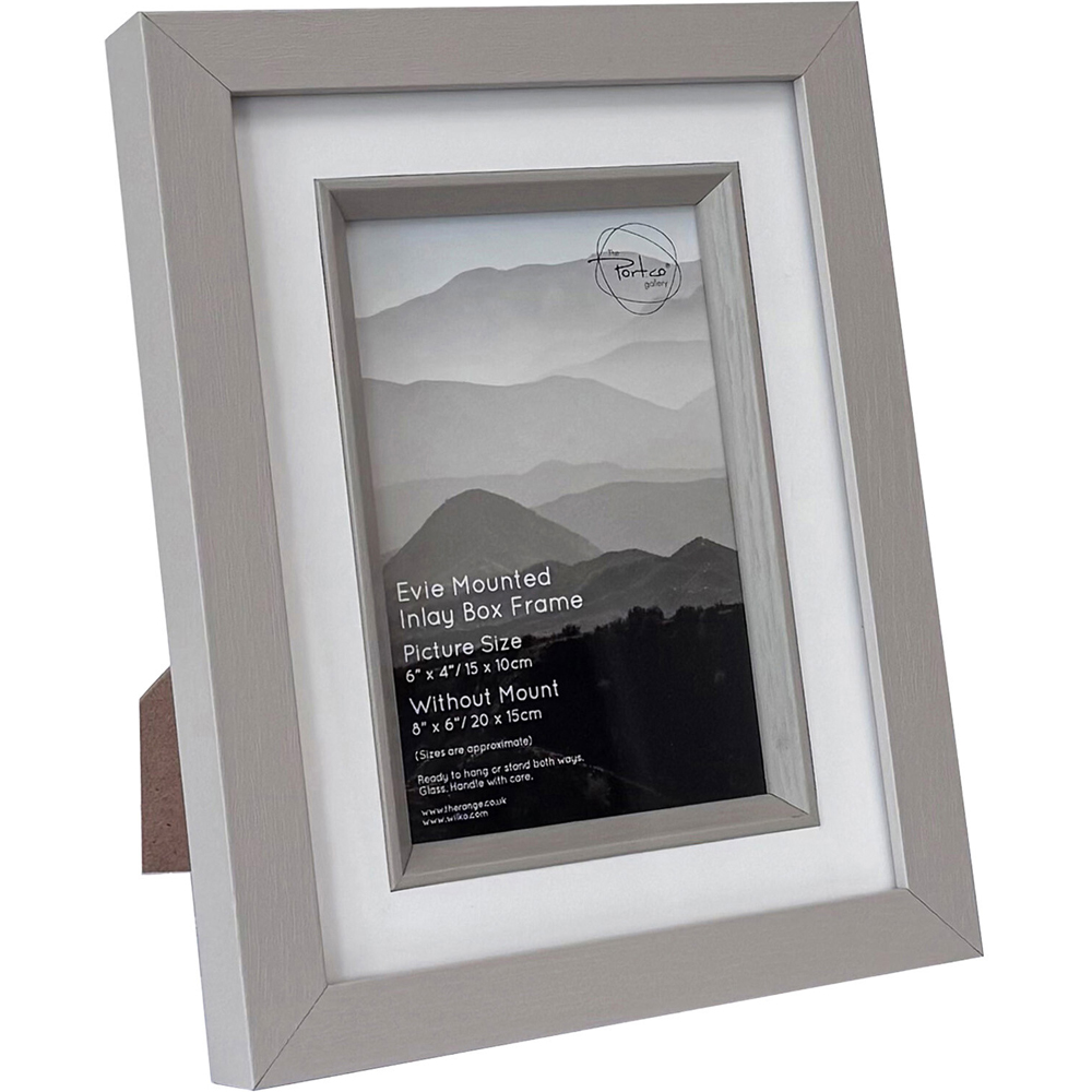 Evie Mounted Inlay Photo Frame Grey 6 x 4 inch Image 2