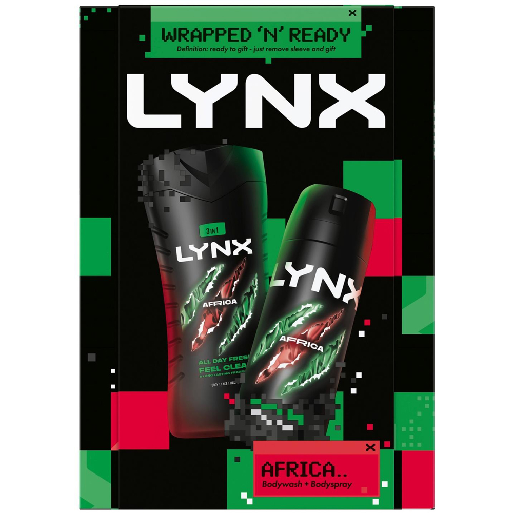 Lynx Africa Men's Body Wash and Body Spray Gift Set 2 Piece 2 Pack Image 6