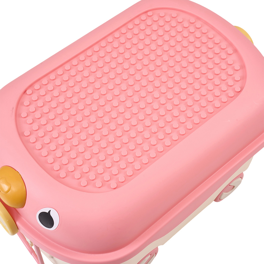 H&O Direct Pink Plastic Toy Storage Box with Lid and Wheels Image 5