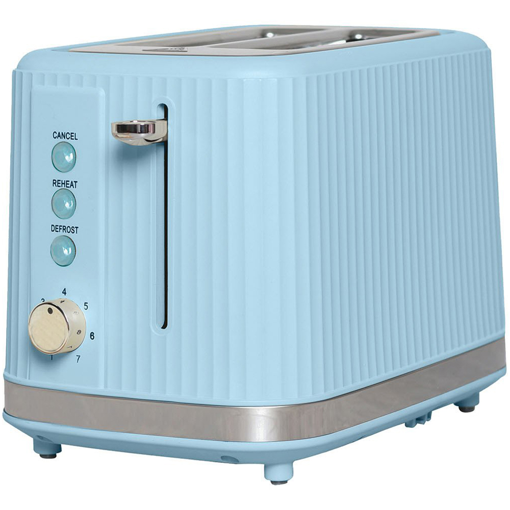 Contour Two Slot Plastic Toaster - Baby Blue Image 1