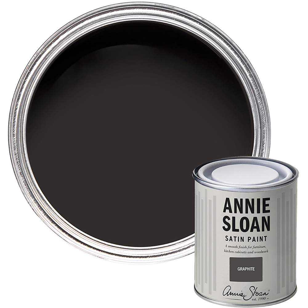 Annie Sloan Graphite Wood and Metal Satin Paint 750ml Image 1