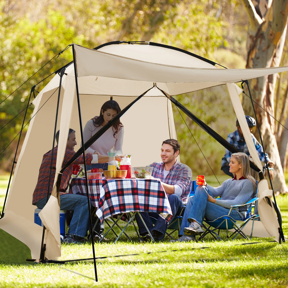 Costway Beige Screened Canopy Tent 3 x 3m Image 4
