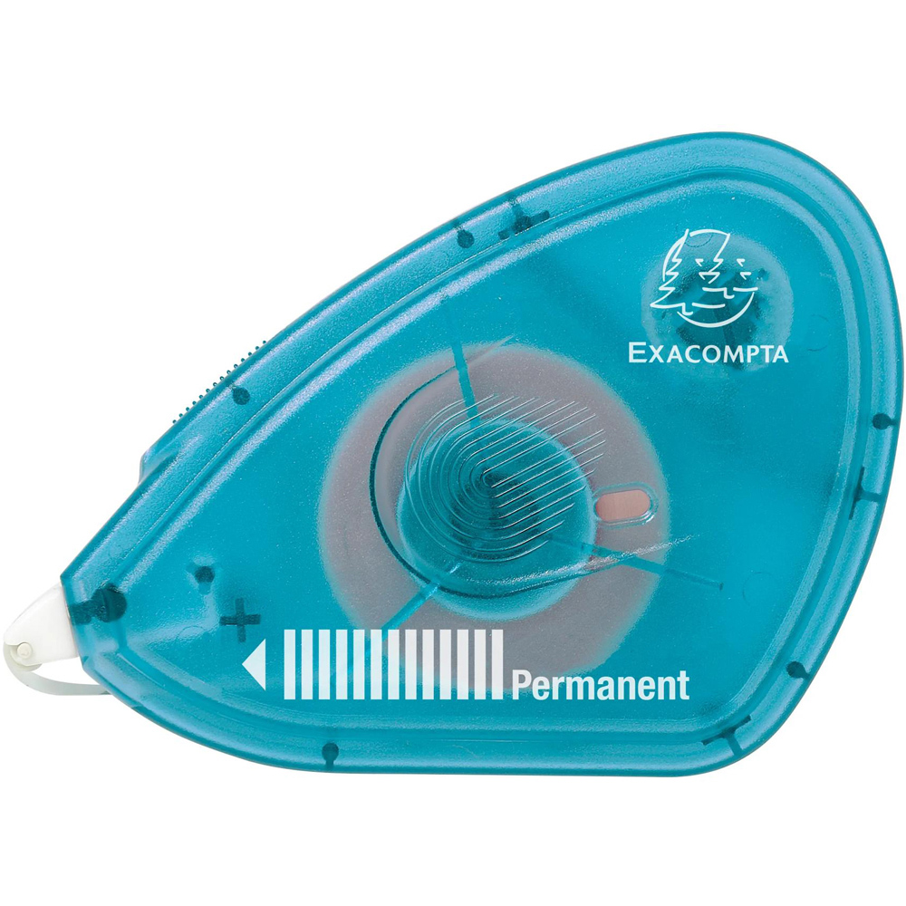 Exacompta Turquoise Double Sided Permanent Glue Roller 13m 6 Pack Image 1