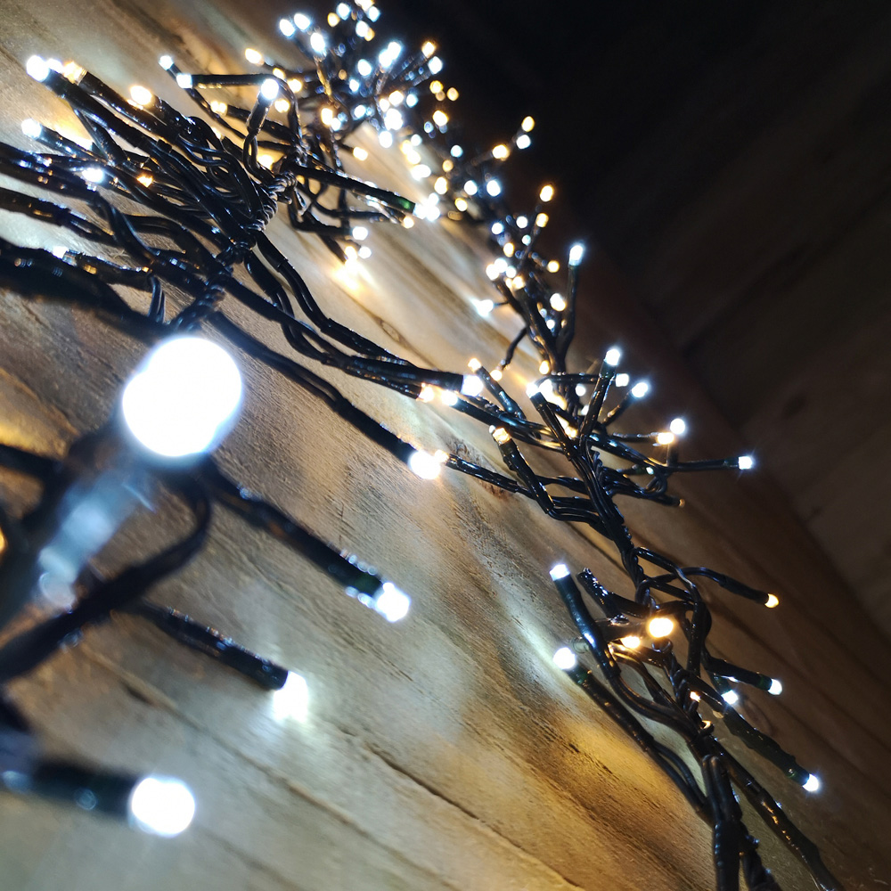 Samuel Alexander 5000 White and Warm White LED Green Cable Cluster String Light 62.5m Image 3