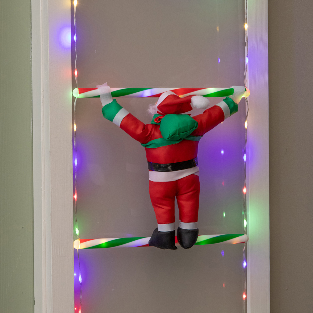 Samuel Alexander 124 Multicolour LED Light-Up Santa Climbing Ladder Christmas Decoration 1.92m Image 6