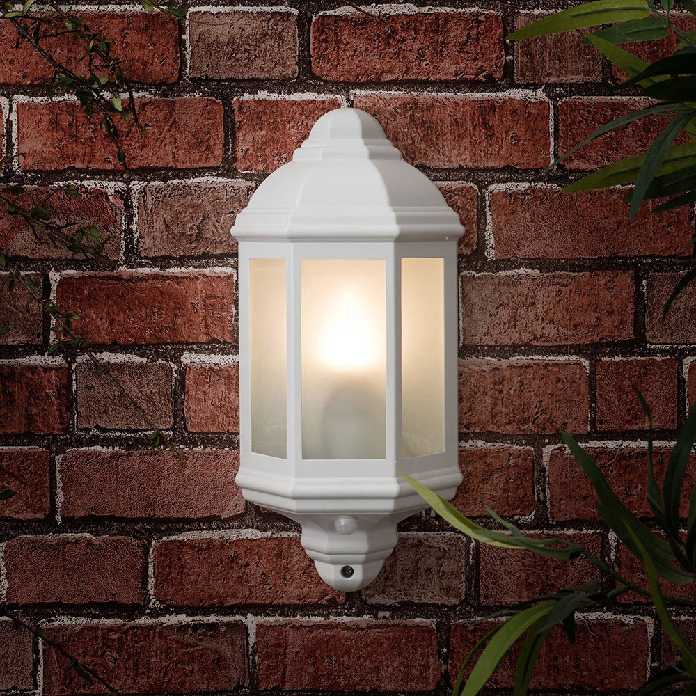 ValueLights Kayleigh White Outdoor Wall Lantern with PIR Motion Sensor Image 7