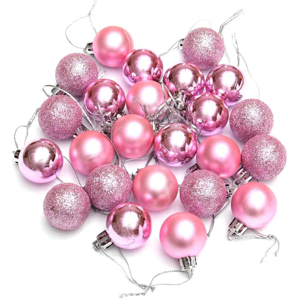Shatchi 3cm Pink Shatterproof Christmas Bauble 12 Pack Image 3