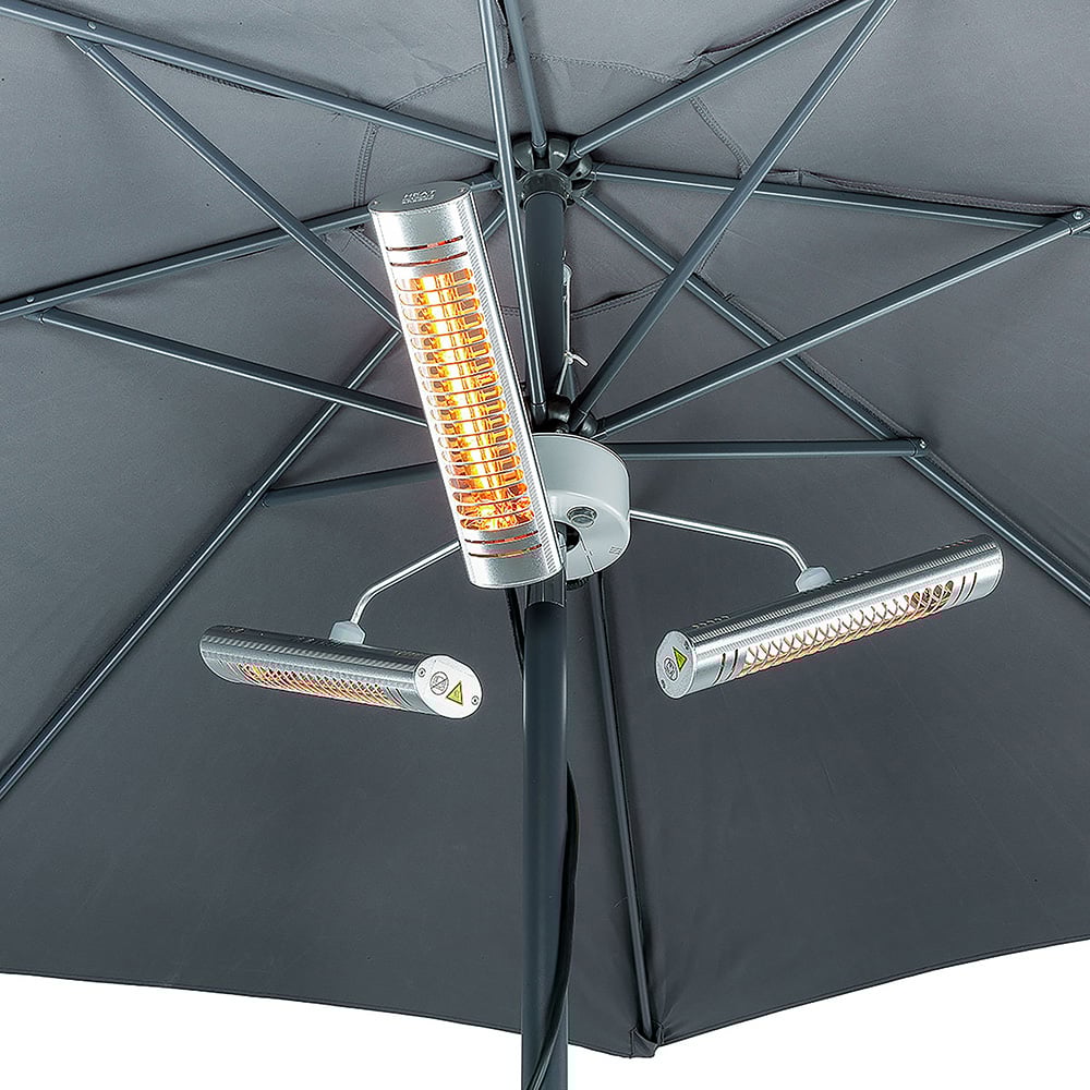 Shadow White and Silver Parasol Heater with Remote 2000W Image 2