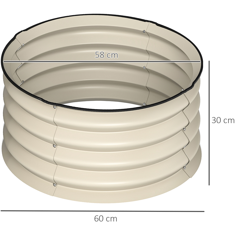 Outsunny Set of 2 Cream White Raised Garden Bed with Safety Edging 30 x 60 x 60cm Image 9