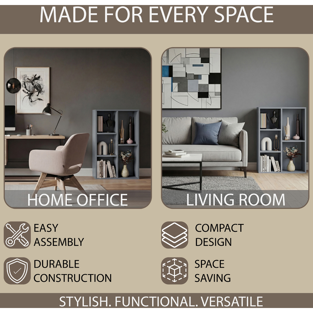 VIDA DESIGNS 5 Shelf Grey Cube Storage Unit Image 5