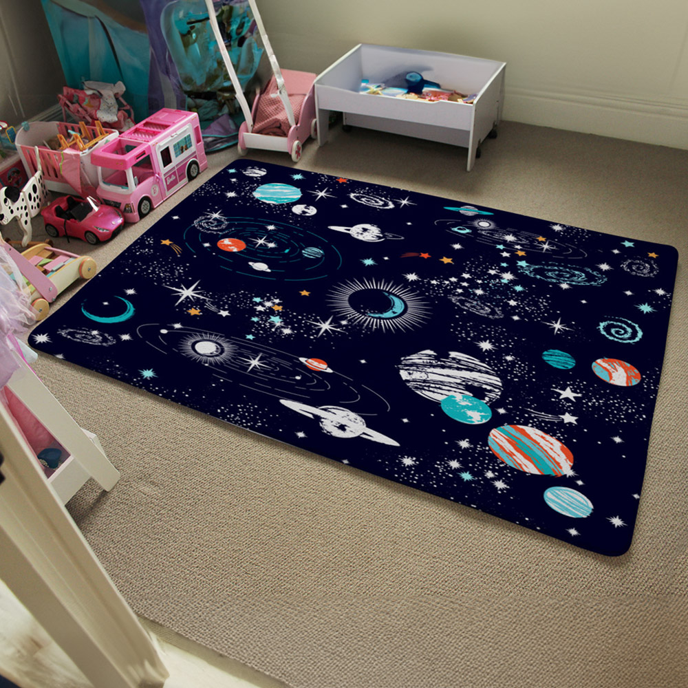 Benjamin Tate Design Faux Wool Small Space Galaxy Constellation Rug 110 x 60cm Image 5