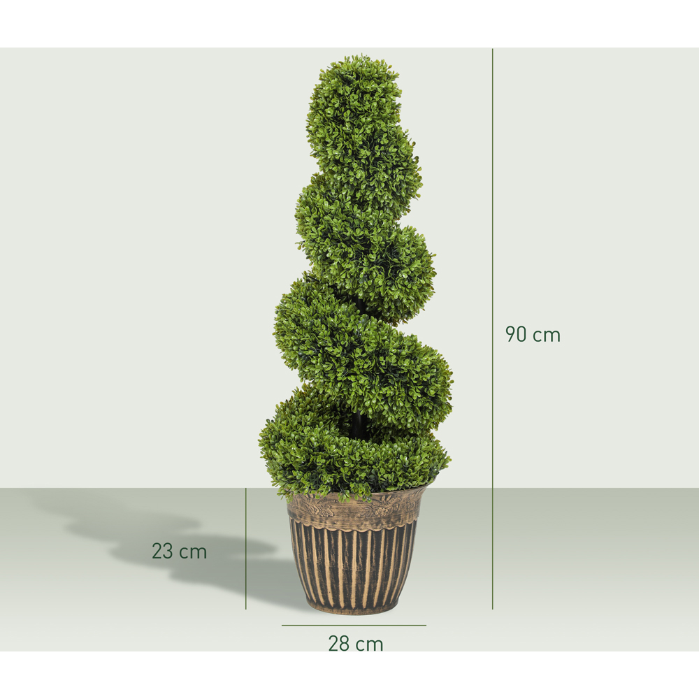 Portland Topiary Spiral Boxwood Artificial Plant in Pot 3ft 2 Pack Image 9