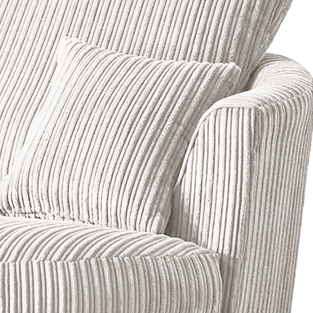Luxor Silver Jumbo Cord Swivel Chair Image 5