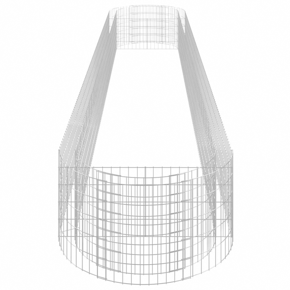 vidaXL Silver Galvanised Iron Gabion Raised Bed 600 x 100 x 50cm Image 4