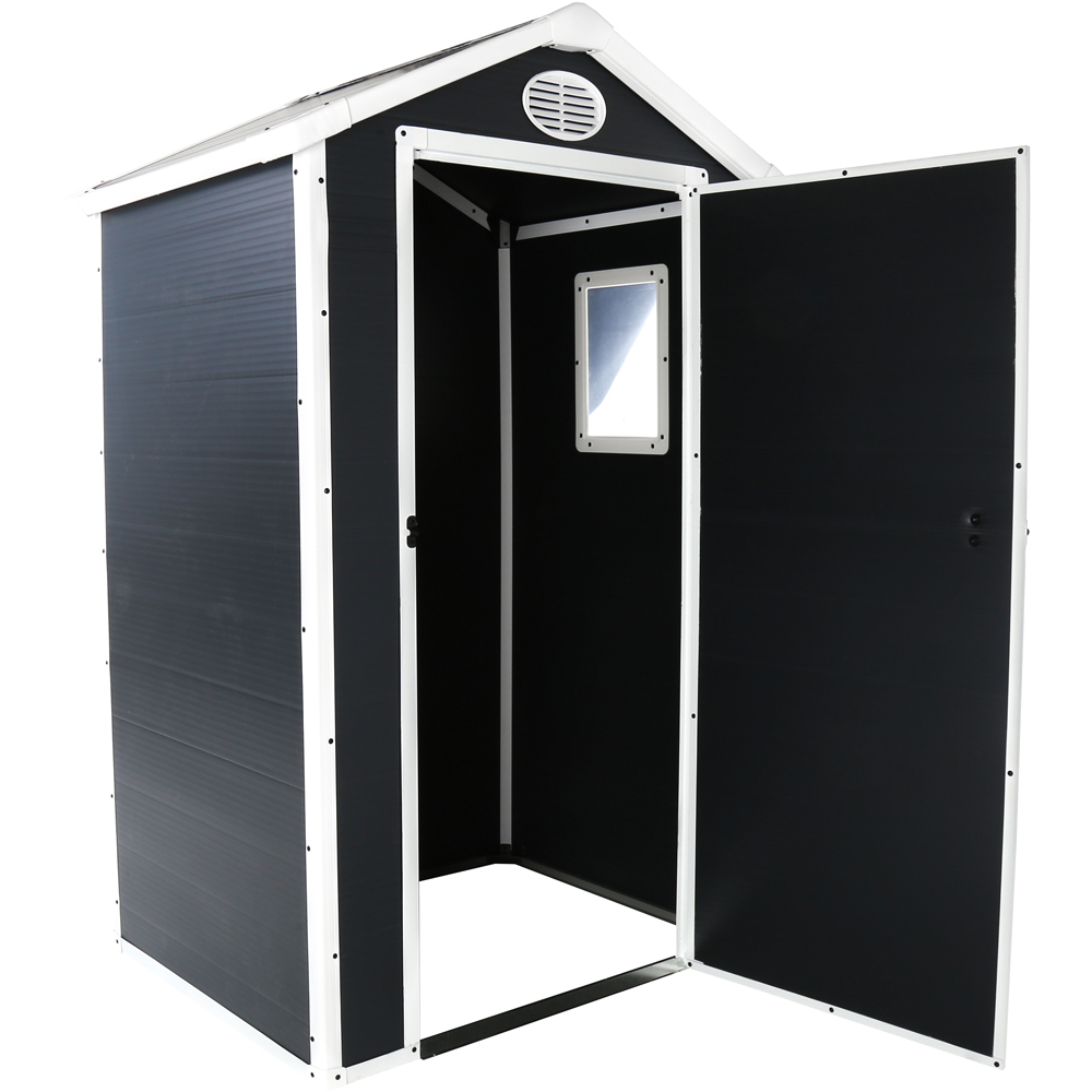 Charles Bentley 4.4 x 3.4ft Grey Plastic Garden Shed Image 4