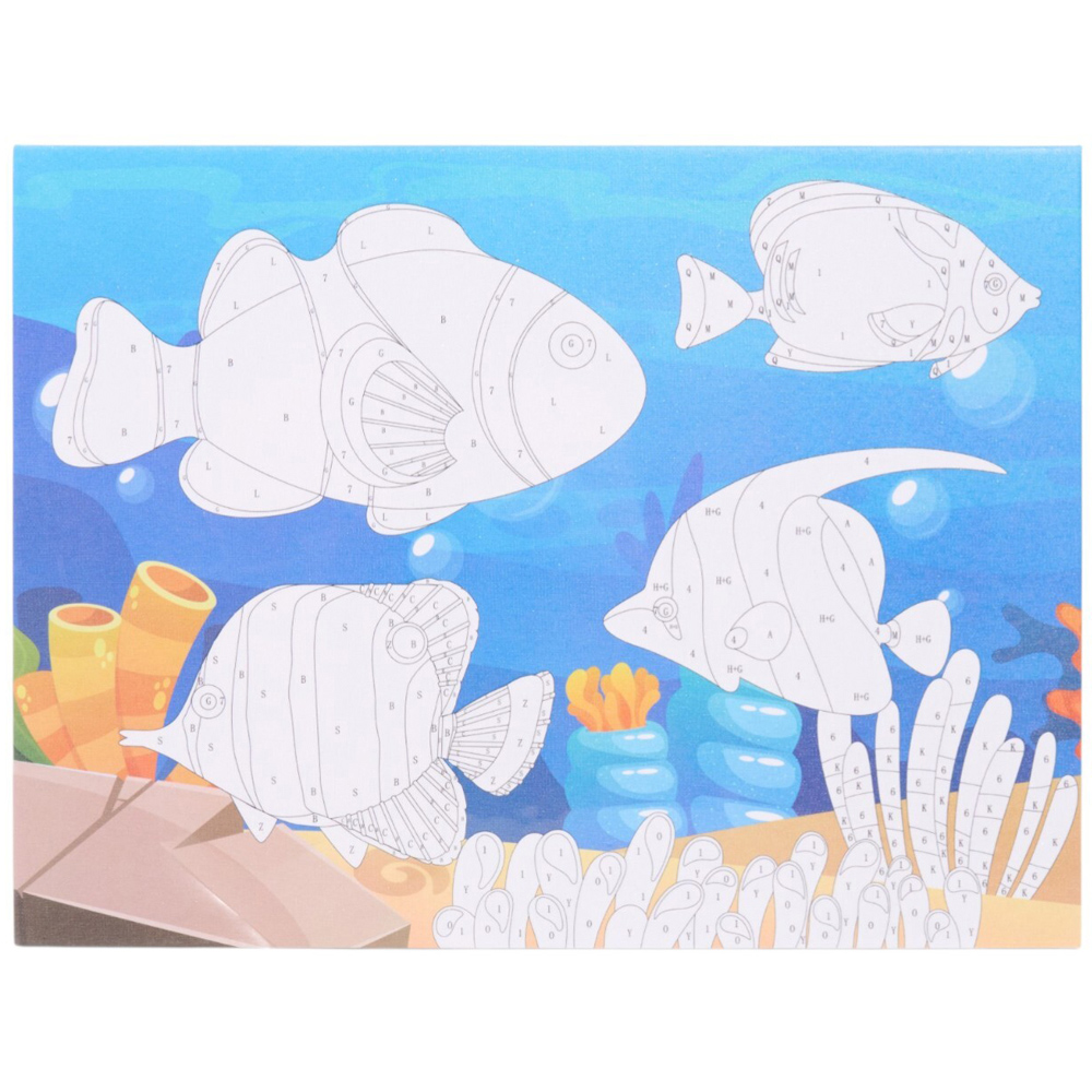 Kids Clay by Numbers Sealife Canvas Image 3