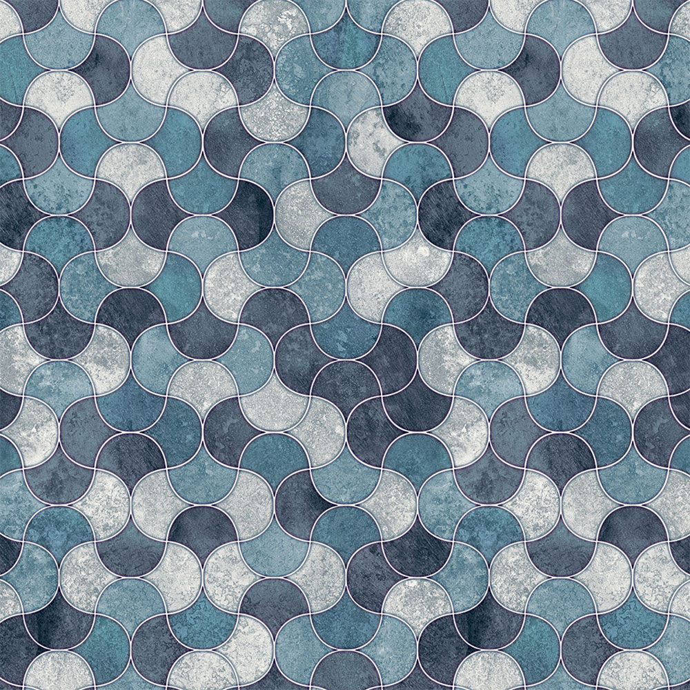 Wetwall Alloy Blue Scallop Shower Wall Panel 600mm Image 4