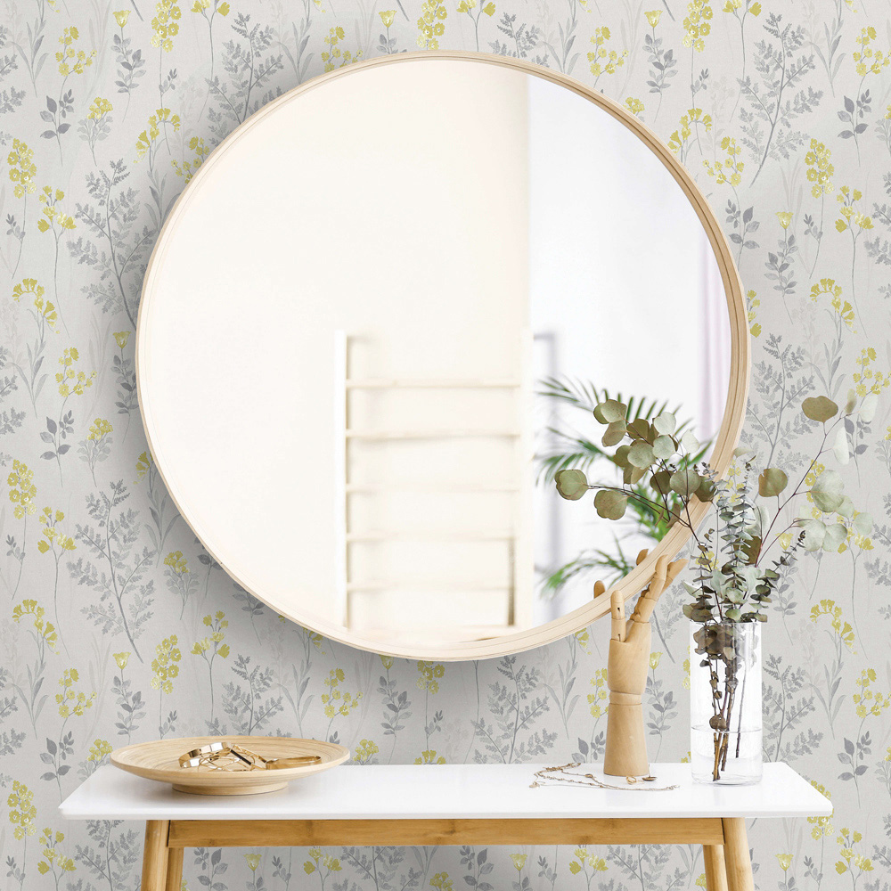 Holden Decor Pashley Grey and Yellow Wallpaper Image 3