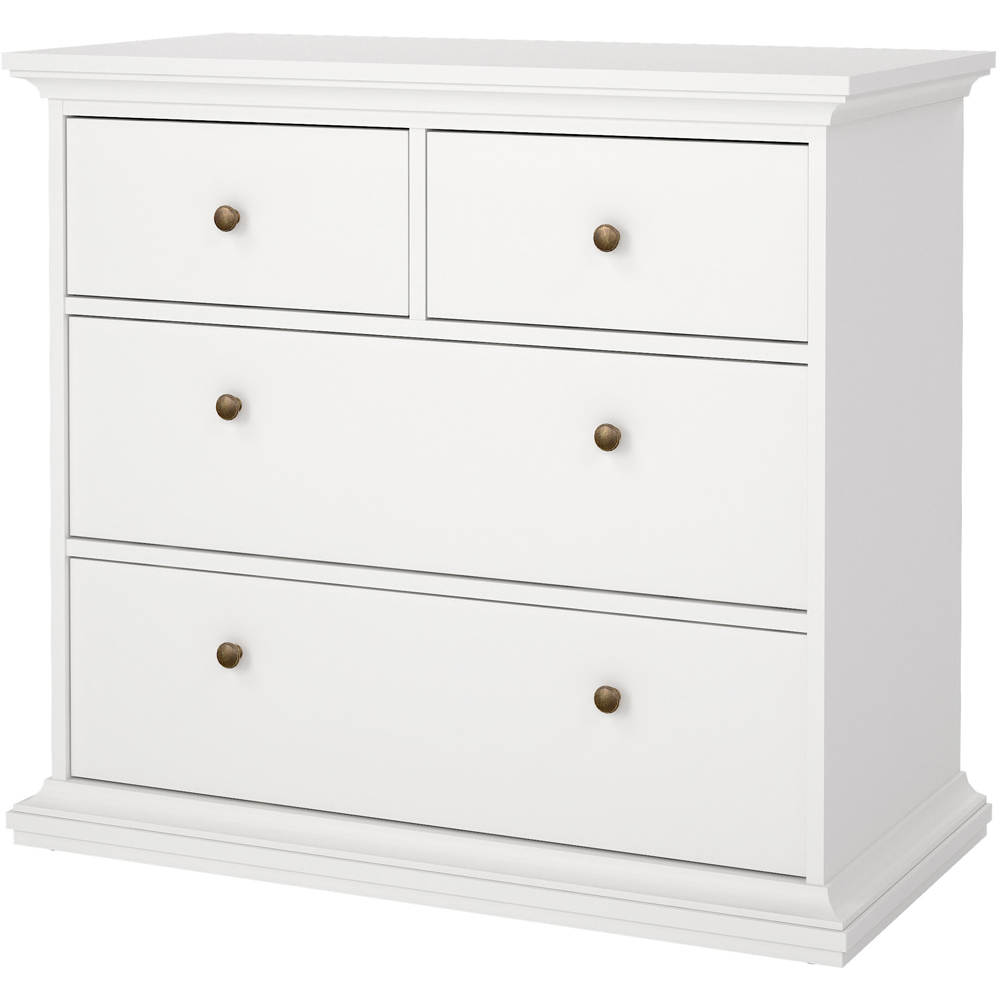 Florence Paris 4 Drawer White Chest of Drawers Image 3