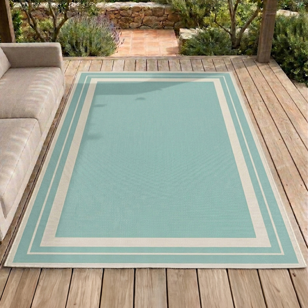 Portland Rugstyle Aqua Border Rug 240 x 340cm Image 1