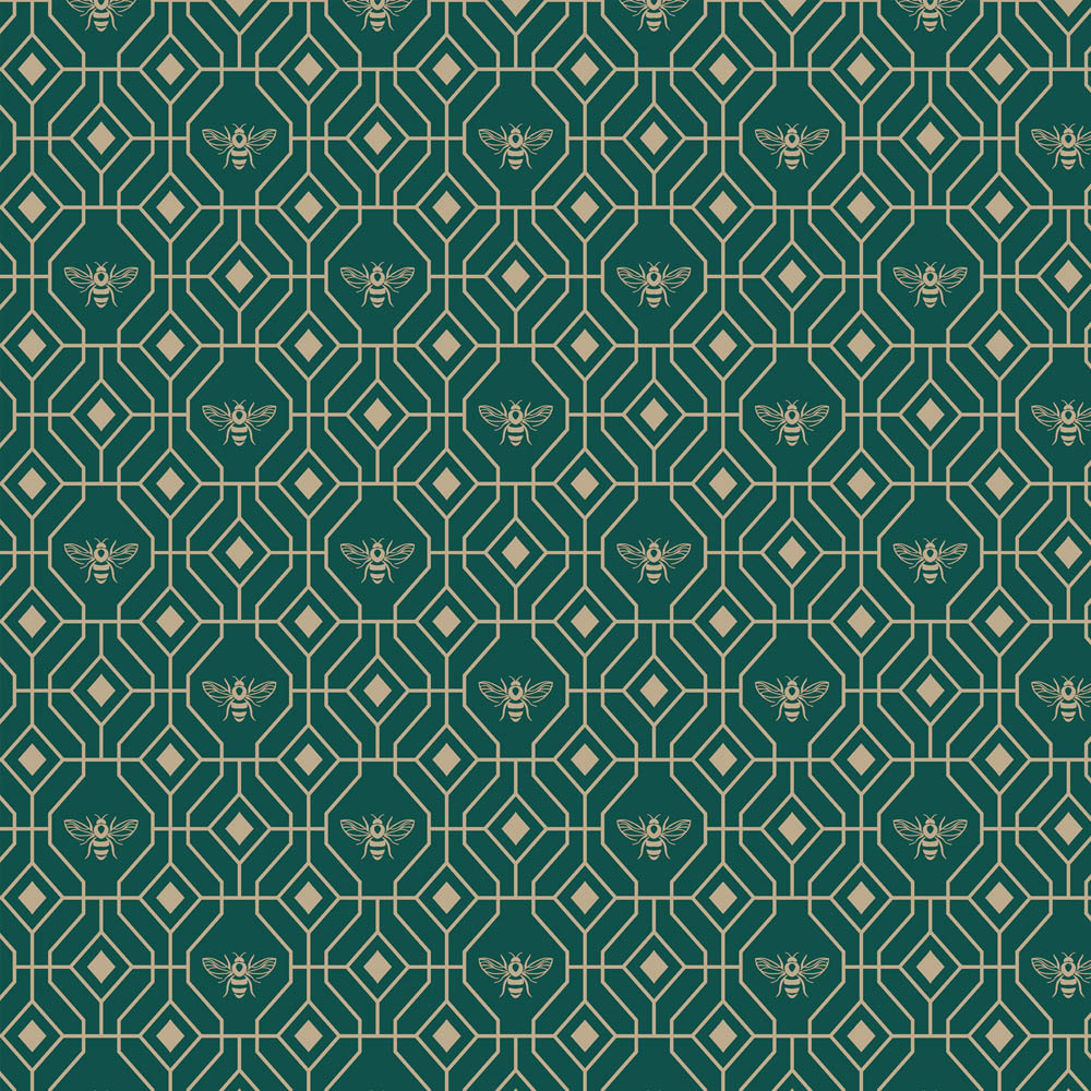 furn. Bee Geometric Emerald Matte Wallpaper Image 1