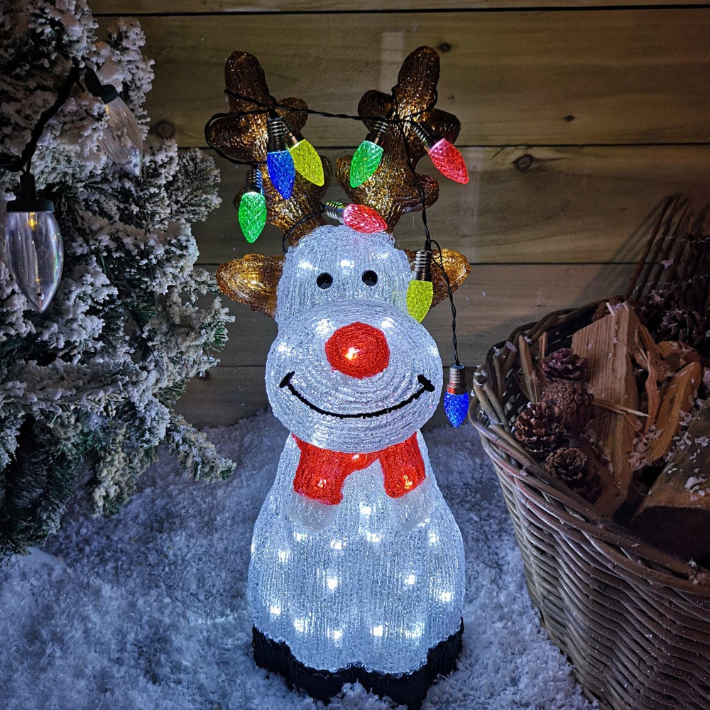 Samuel Alexander Acrylic Sitting Reindeer LED Outdoor Christmas Decoration 50cm Image 5
