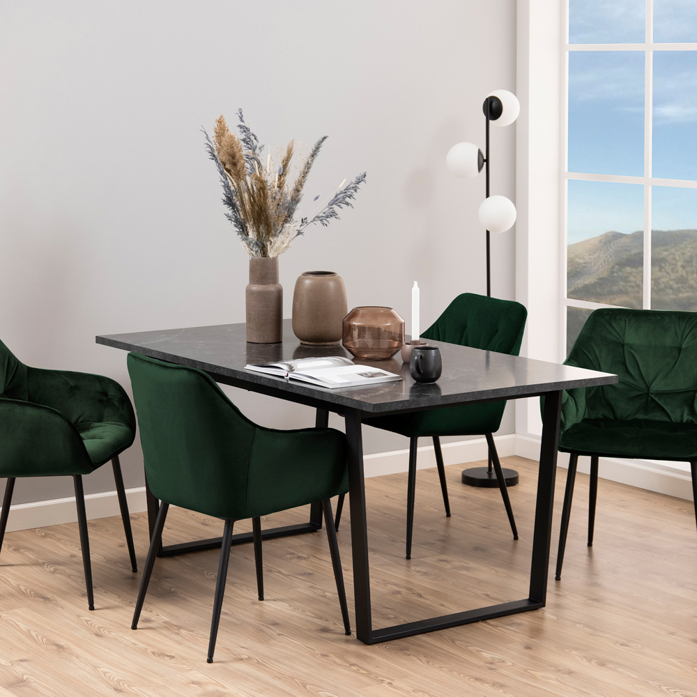 Florence Amble 6 Seater Dining Table Black Image 8
