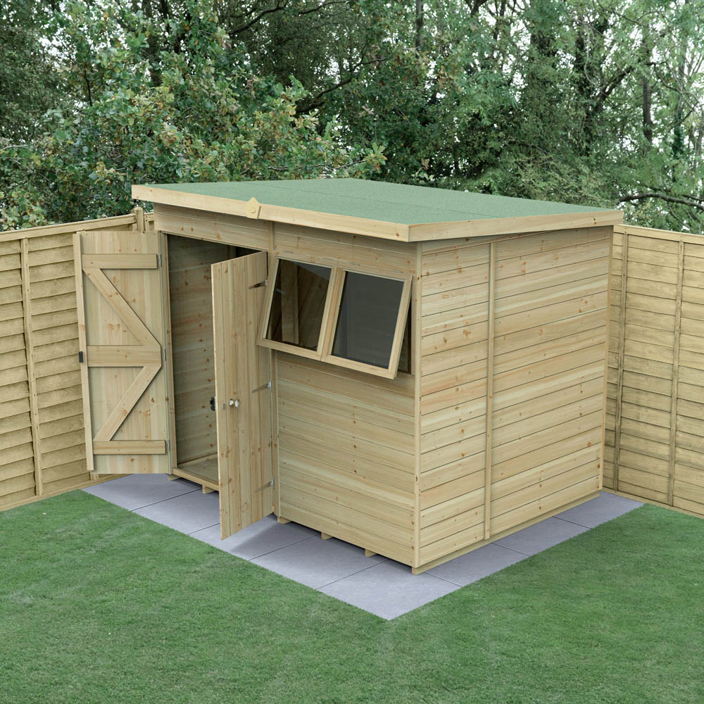 Forest Garden Timberdale 8 x 6ft 2 Opening Pent Shed Image 2