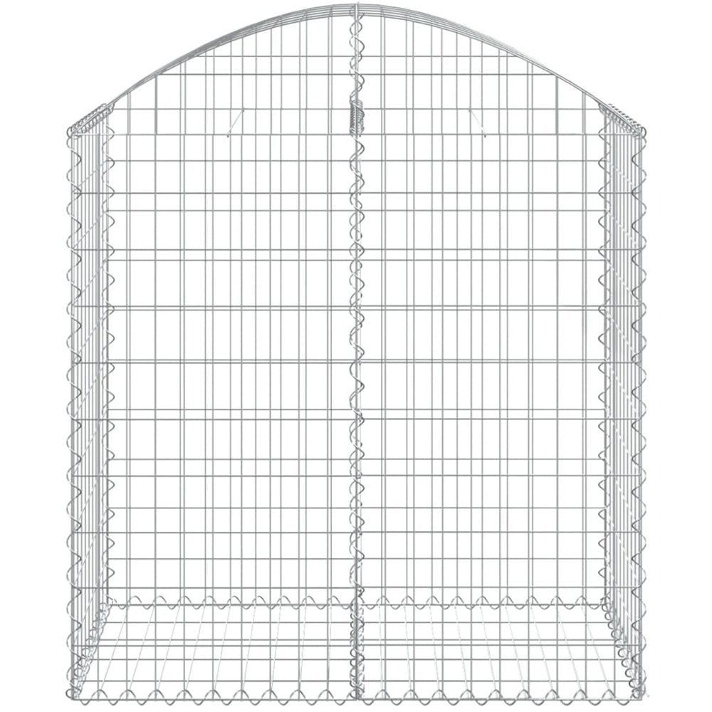 vidaXL Silver Galvanised Iron Arched Gabion Basket 100 x 50 x 100/120cm Image 3