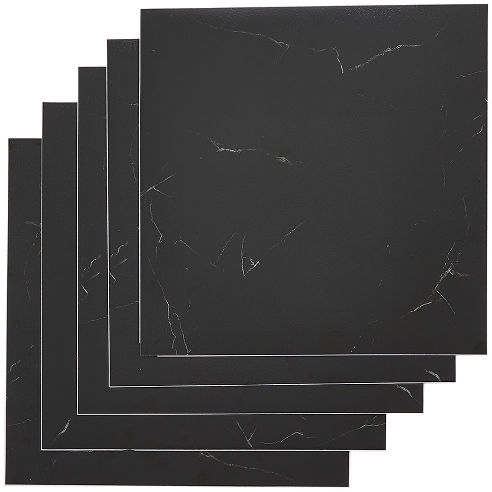 Living and Home 10 Piece Black Self Adhesive PVC Flooring Tile 30 x 30cm Image 3