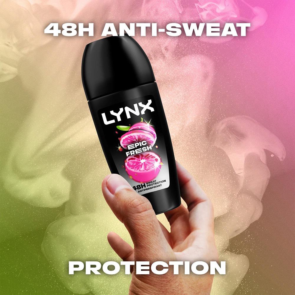 Lynx Epic Fresh 48H Sweat Protection Anti-Perspirant Roll On 50ml 3 Pack Image 3