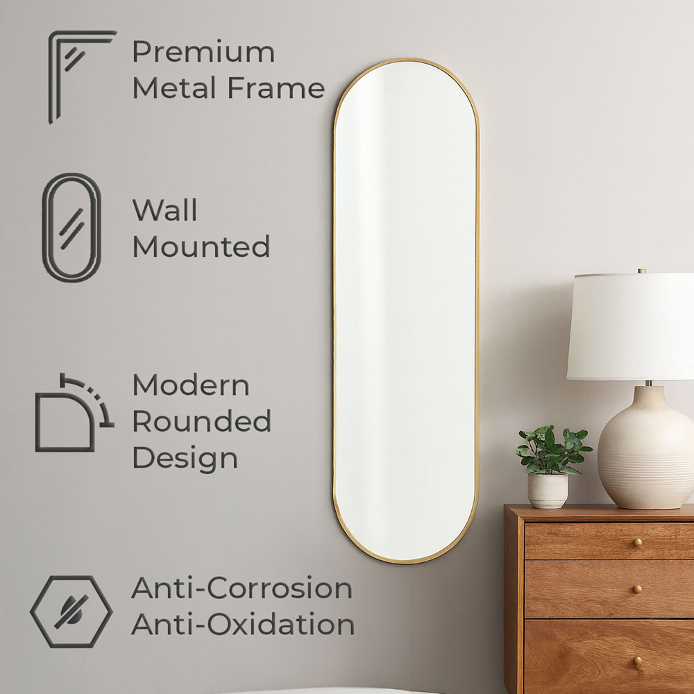 Neo Gold Metal Frame Full Length Wall Mirror 50 x 160cm Image 6