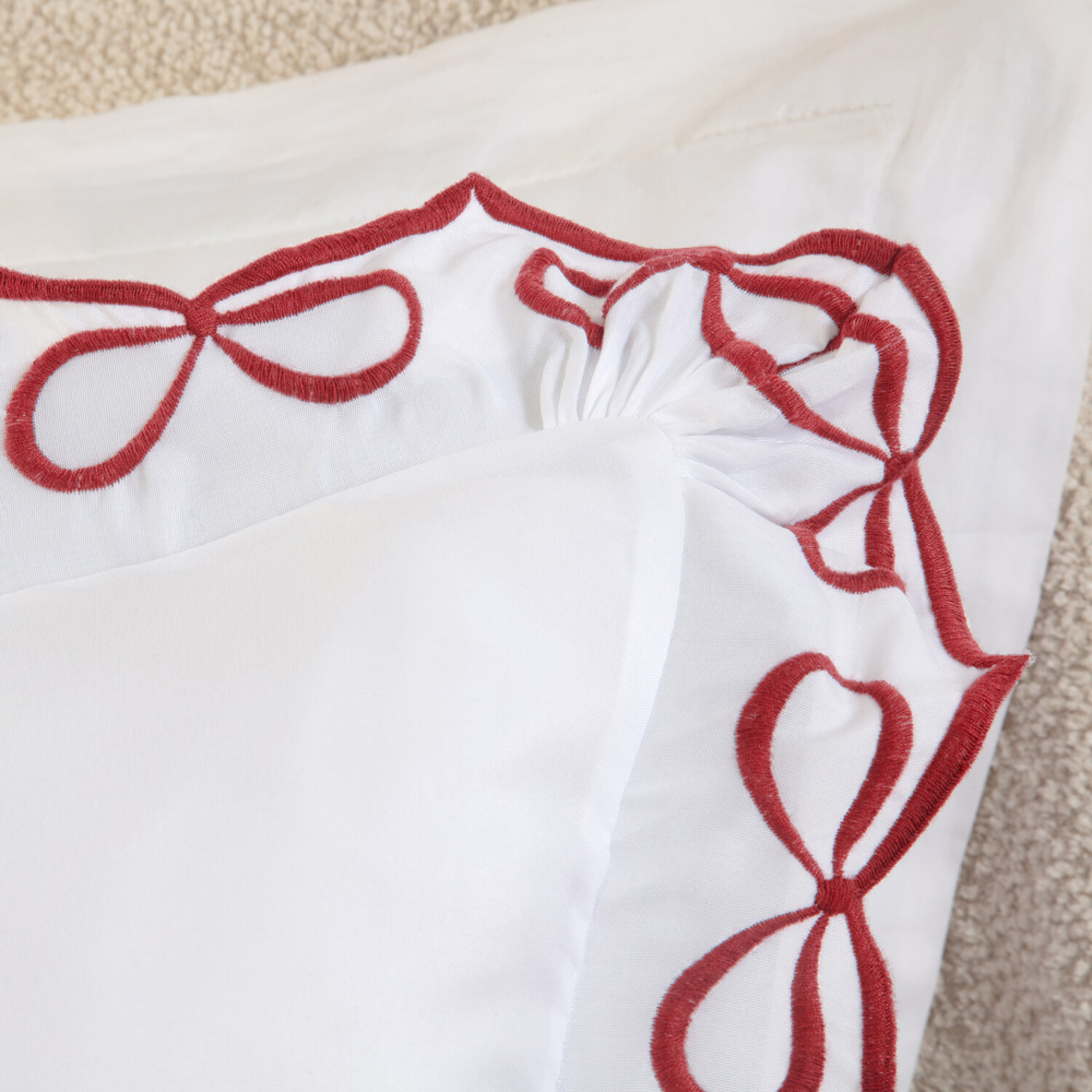 Festive Bows Embroidered Duvet Set Superking Image 4