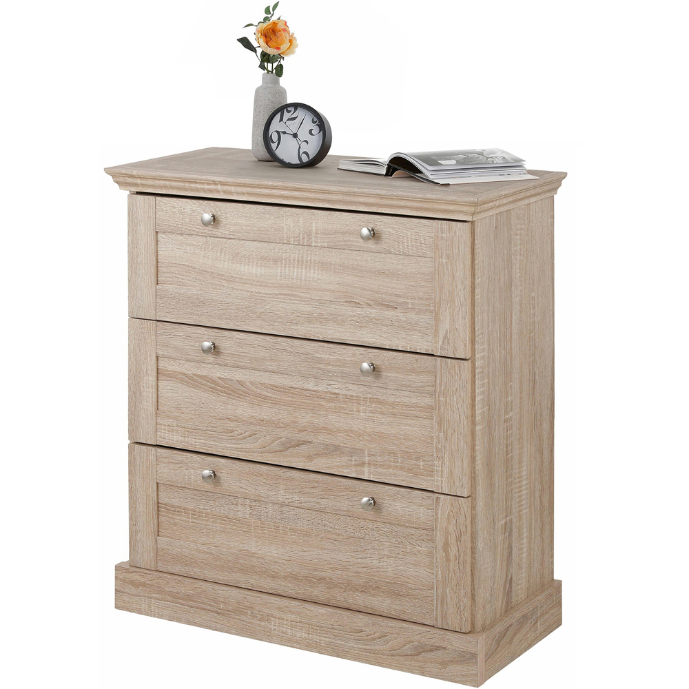 Loft24 Binz 3 Drawer Narrow Oak Chest of Drawers Image 3