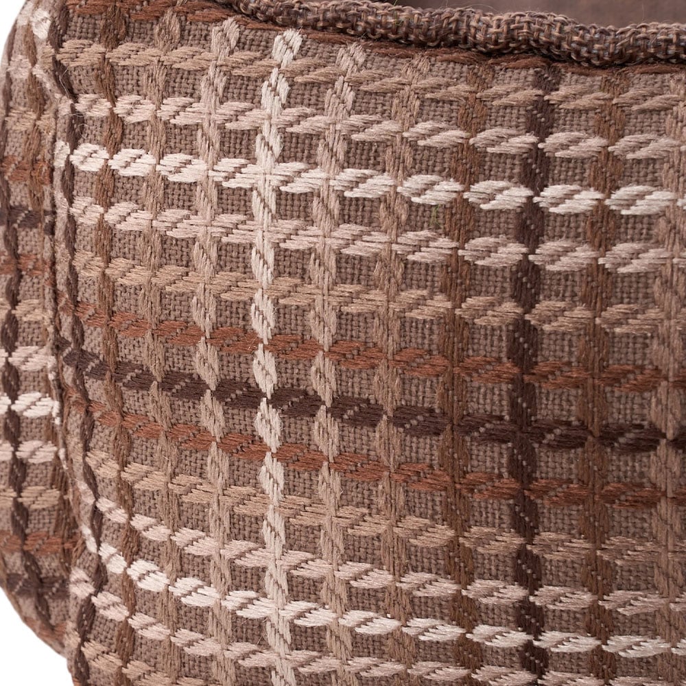 H&O Direct 60cm Plaid Dark Brown Ultra Soft Chenille Dog Bed Image 5