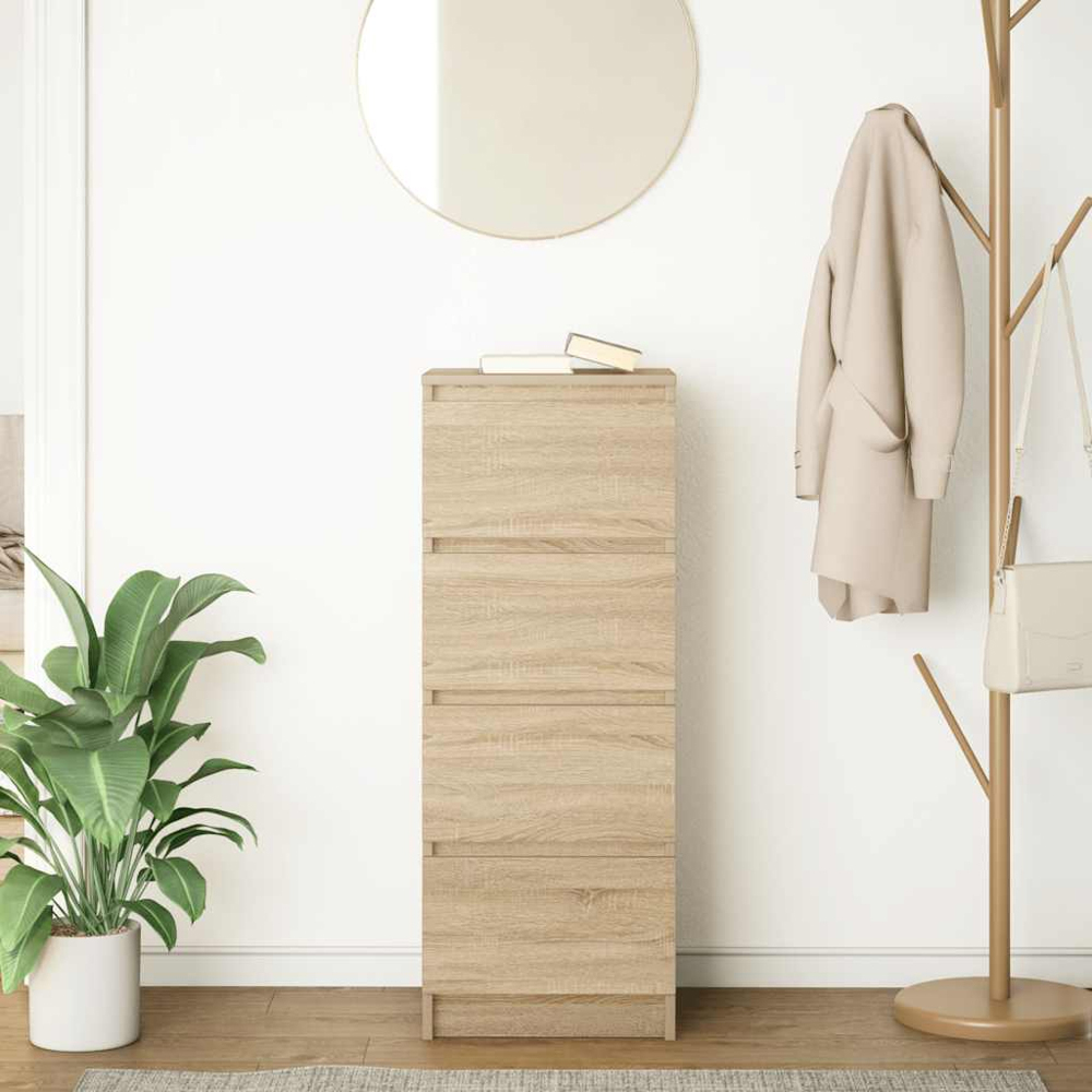 vidaXL 4 Drawer Sonoma Oak Sideboard Image 9