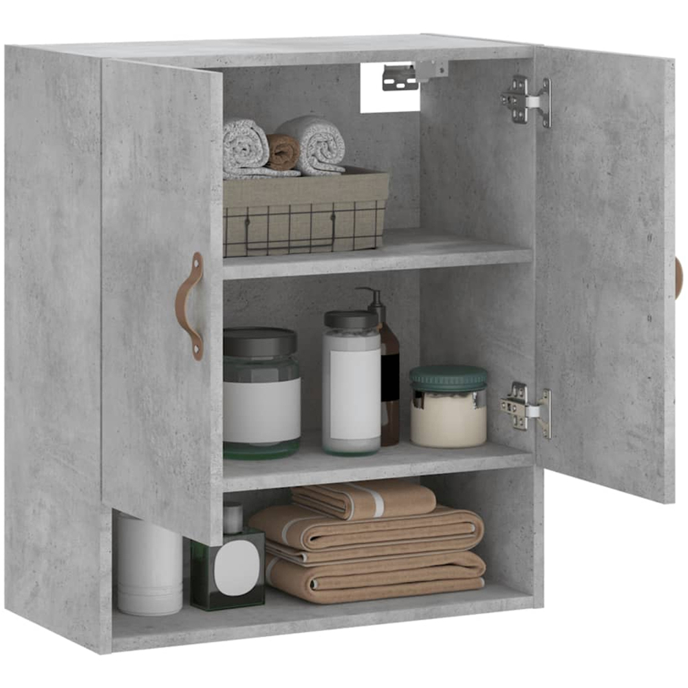 vidaXL 2 Door Single Shelf Concrete Grey Wall Cabinet Image 4