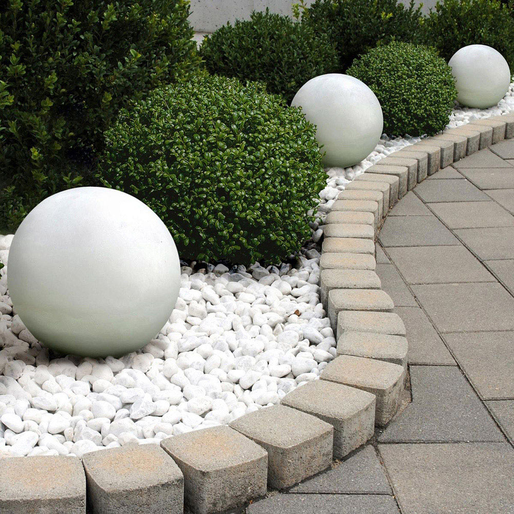 wilko Concrete Effect White Washed Outdoor Garden Decorative Ball 38cm Image 4
